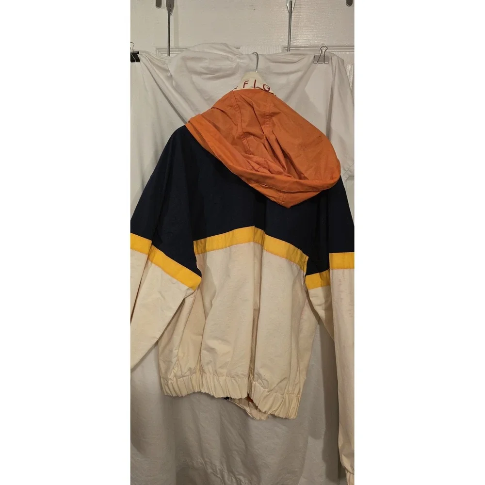 Vtg 90s Hilfiger Ski Jacket Boating Coat Yellow Hooded Sailing Parka Mens XL‎